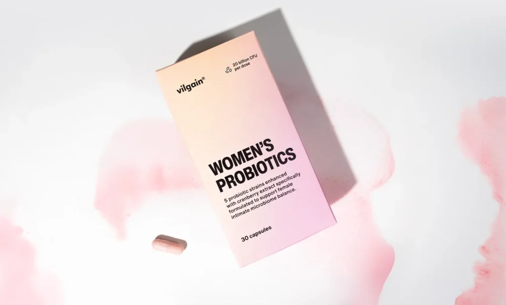 Women's Probiotics – Pažangios gerosios bakterijos moterims | Vilgain | 30 kaps. | Klinikinio lygio ilgaamžiškumo protokolas, Žarnynui ir Virškinimui ir SVEIKATA papildas.