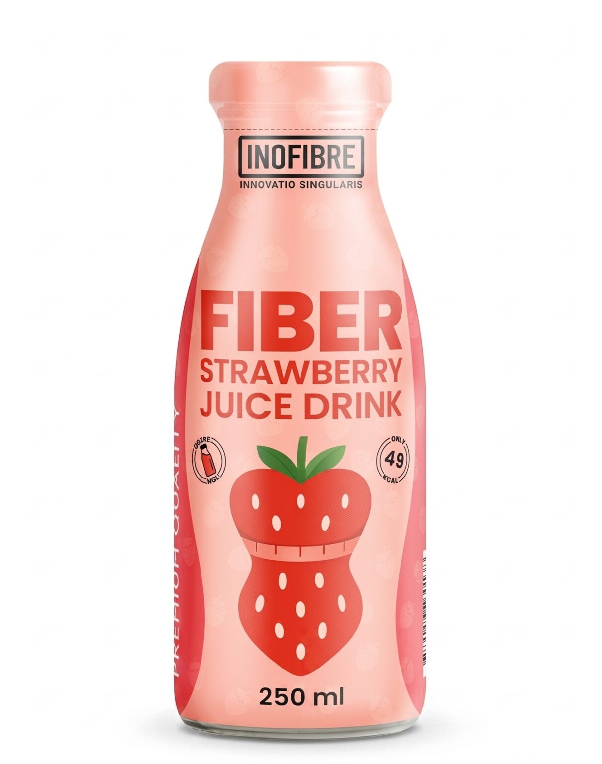 INOFIBRE Strawberry Juice Drink with Fiber maisto papildas kasdienės mitybos praturtinimui ir organizmo balansui.