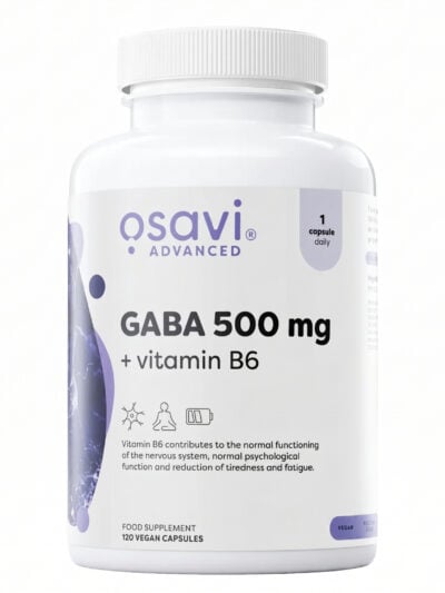 OSAVI GABA 500 mg + Vitamin B6 maisto papildas kasdienės mitybos praturtinimui ir organizmo balansui.