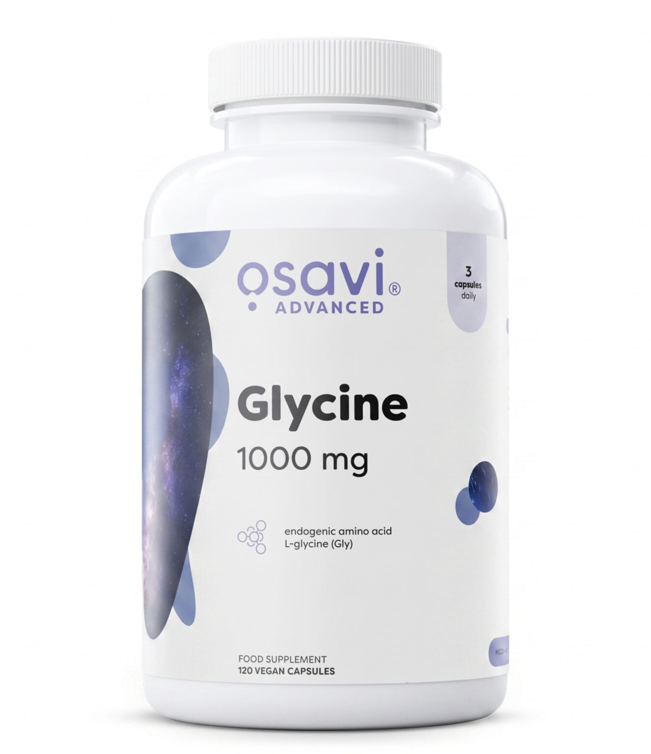 Glycine – Grynas L-glicinas 3000mg | Osavi | 120 kaps. | Klinikinio lygio ilgaamžiškumo protokolas, Visos Prekės ir MIEGAS papildas.
