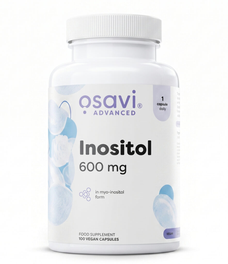 Inositol – Grynas Inozitolis 600mg | OSAVI | 100 kaps. | Klinikinio lygio ilgaamžiškumo protokolas, SVEIKATA ir Moters Sveikata papildas.