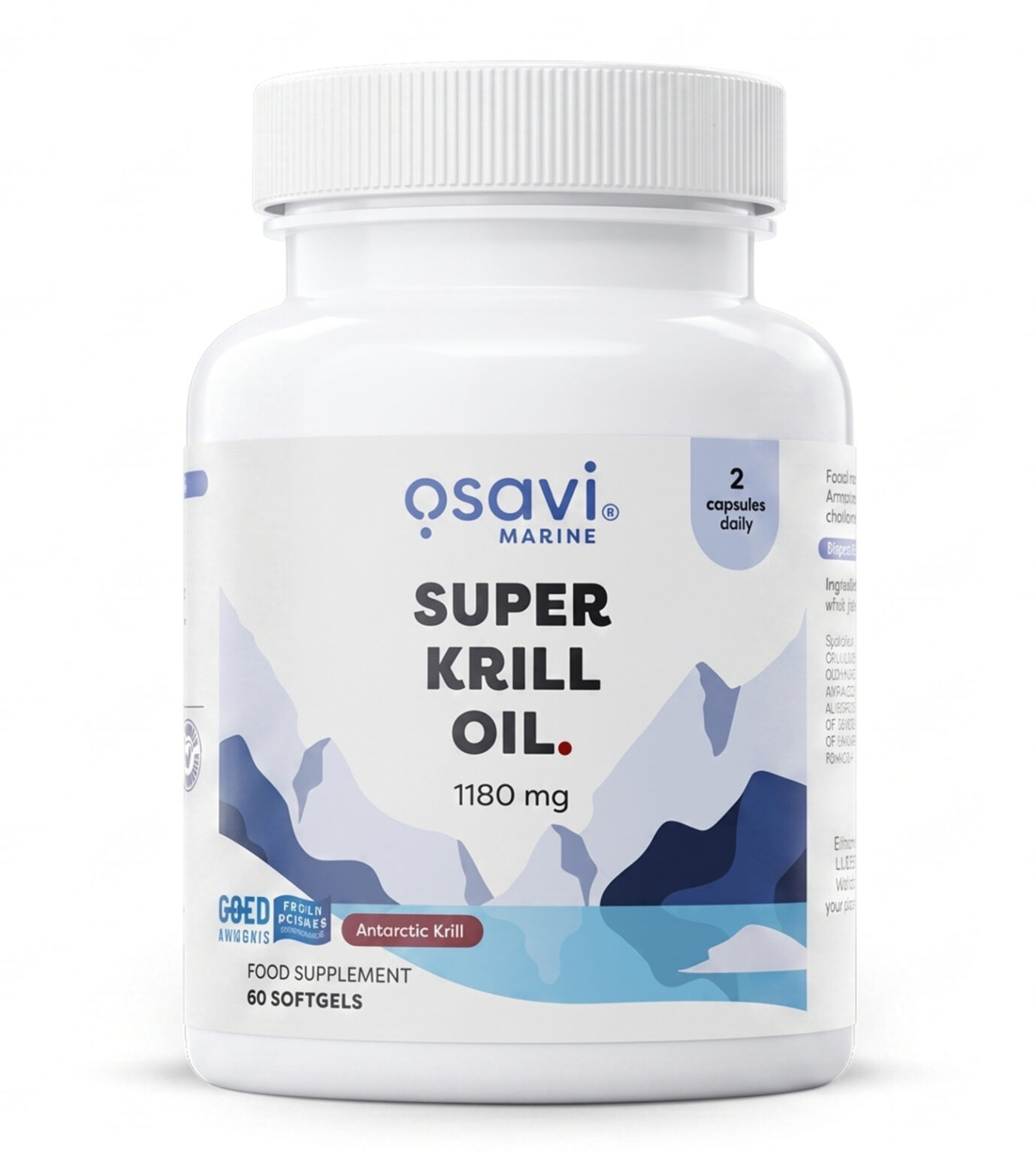 Super Krill Oil – Aukščiausios kokybės krilių aliejus 1180mg | OSAVI | 60 minkštųjų kaps. | Klinikinio lygio ilgaamžiškumo protokolas, Visos Prekės ir Omega 3 ir Riebalų Rūgštys papildas.