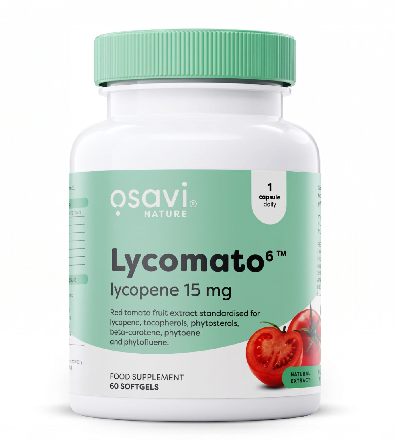Lycotomato – Pomidorų ekstraktas su likopenu 15mg | OSAVI | 60 kaps. | Klinikinio lygio ilgaamžiškumo protokolas, Visos Prekės ir SVEIKATA papildas.