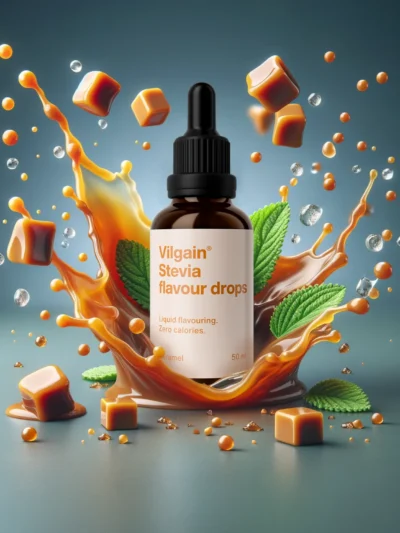 Vilgain Flavour Drops Caramel 50ml gardus užkandis kasdieniam energijos balansui.