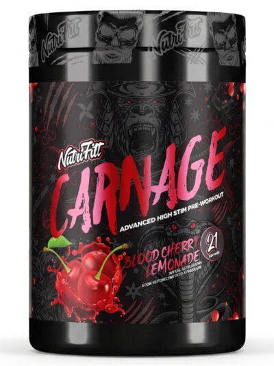 Nutrifitt Carnage Advanced Pre-Workout maisto papildas sportininkams ir aktyviam gyvenimo būdui.