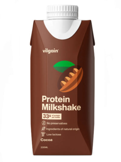 Vilgain Protein Milkshake 330ml gardus užkandis kasdieniam energijos balansui.