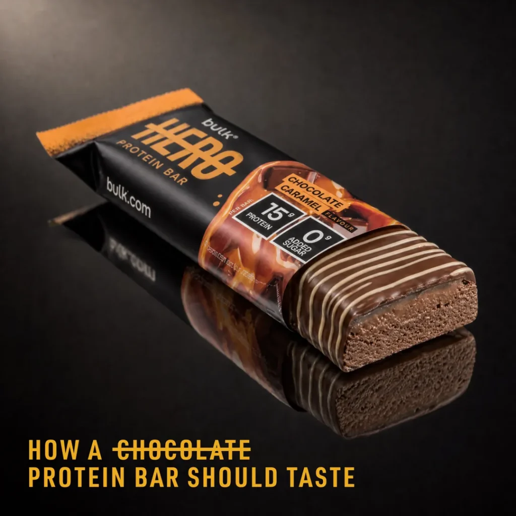Hero Protein Bar Chocolate Caramel 50g – Traškus ir minkštas baltyminis batonėlis | Bulk | 50 g - Moksliškai pagrįstas veiksmingumas Hero Protein Bar Chocolate Caramel 50g – Traškus ir minkštas baltyminis batonėlis | Bulk | 50 g | Klinikinio lygio ilgaamžiškumo protokolas, FUNKCINIS MAISTAS ir Proteino Batonėliai ir Užkandžiai papildas.