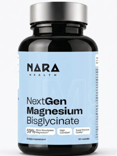 Nara Health NextGen Magnio Bisglicinatas maisto papildas kasdienės mitybos praturtinimui ir organizmo balansui.