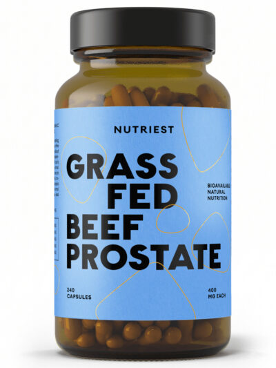 Nutriest Grass Fed Desiccated Beef Prostate Supplement maisto papildas kasdienės mitybos praturtinimui ir organizmo balansui.