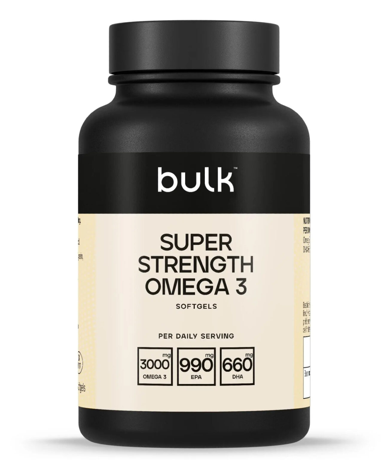 Super Strength Omega 3 – Koncentruoti žuvų taukai 3000mg | BULK | 90 kaps. | Klinikinio lygio ilgaamžiškumo protokolas, Omega 3 ir Riebalų Rūgštys ir SVEIKATA papildas.