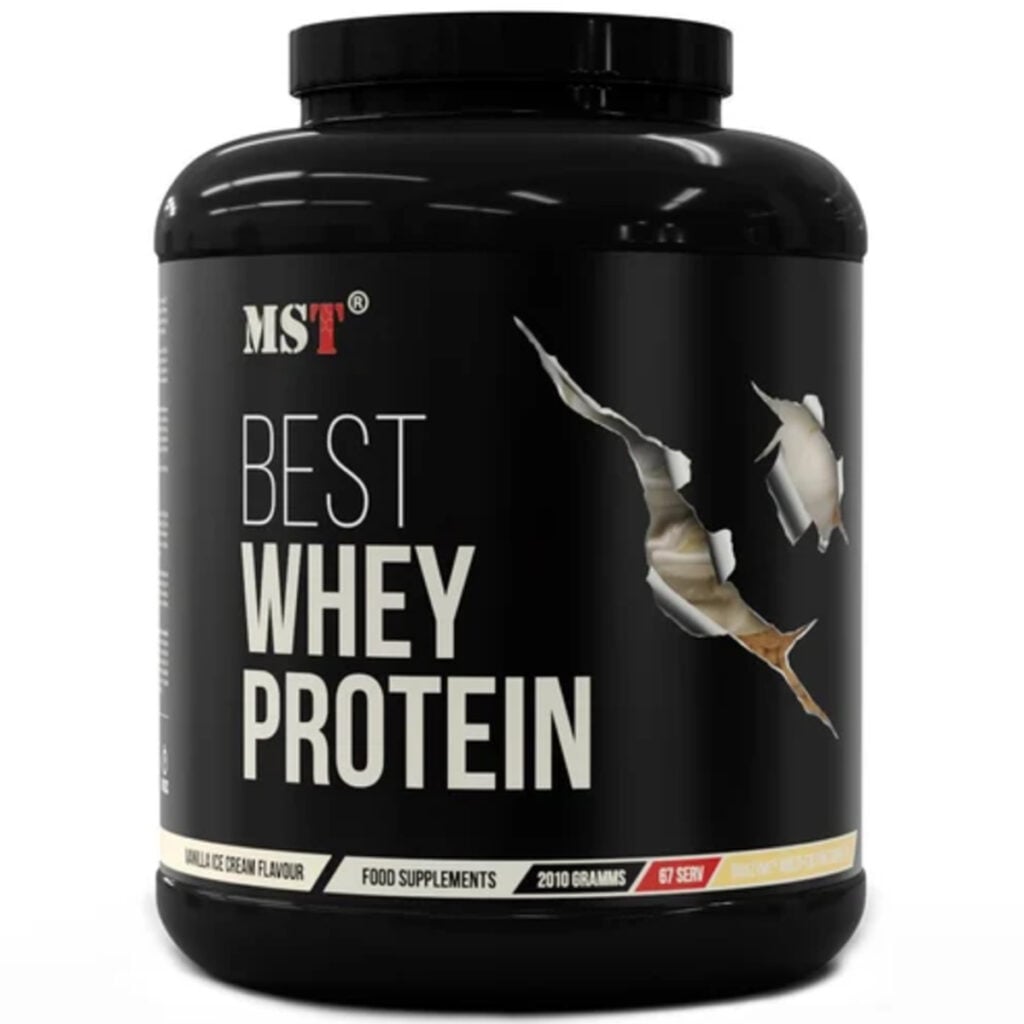 MST Best Whey Protein + Enzymes 2010g maisto papildas sportininkams ir aktyviam gyvenimo būdui