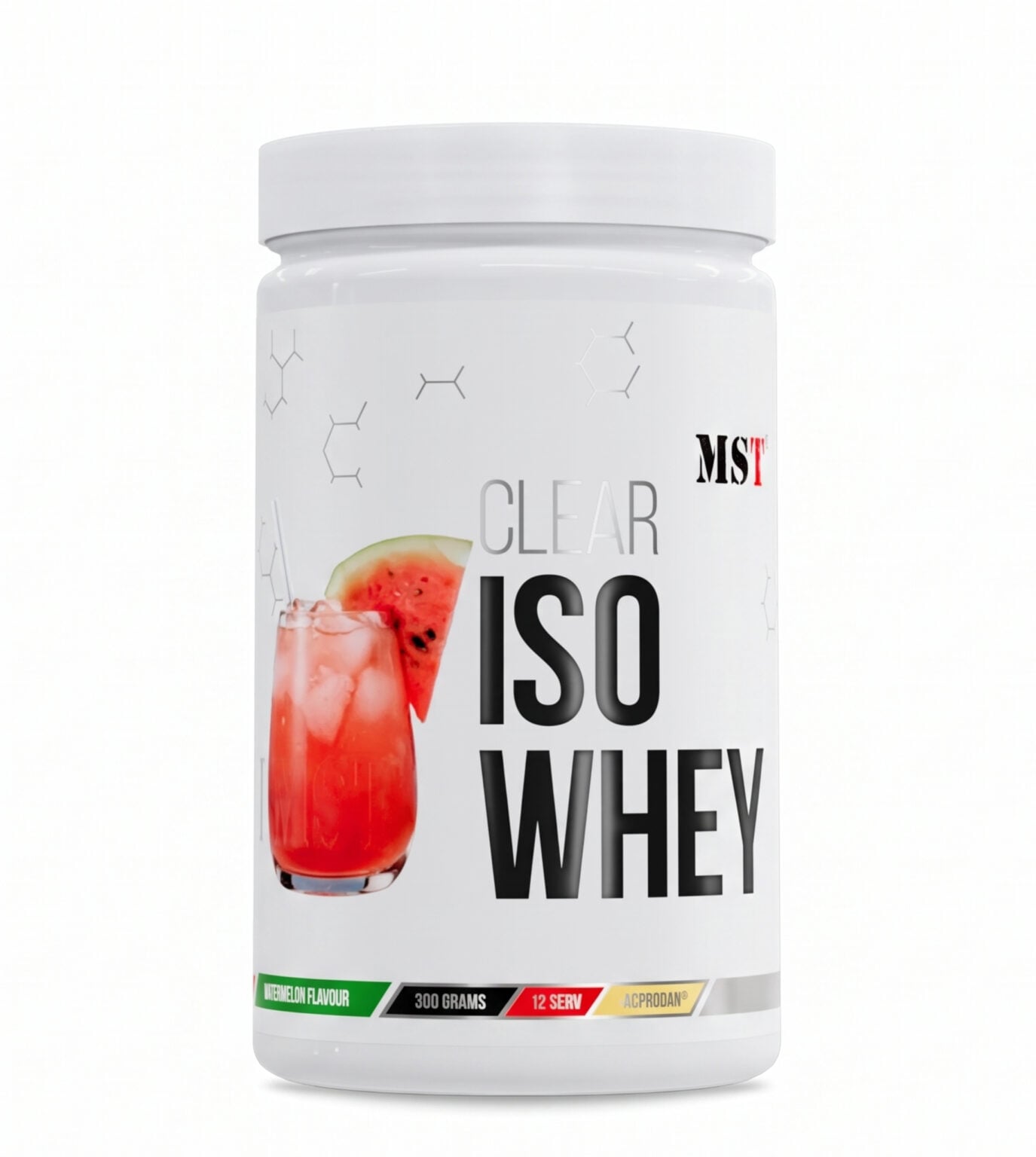 Clear ISO Whey – Skaidrus išrūgų baltymų izoliatas | MST | 300 g | Klinikinio lygio ilgaamžiškumo protokolas, BALTYMAI ir Izoliatas (Whey) papildas.
