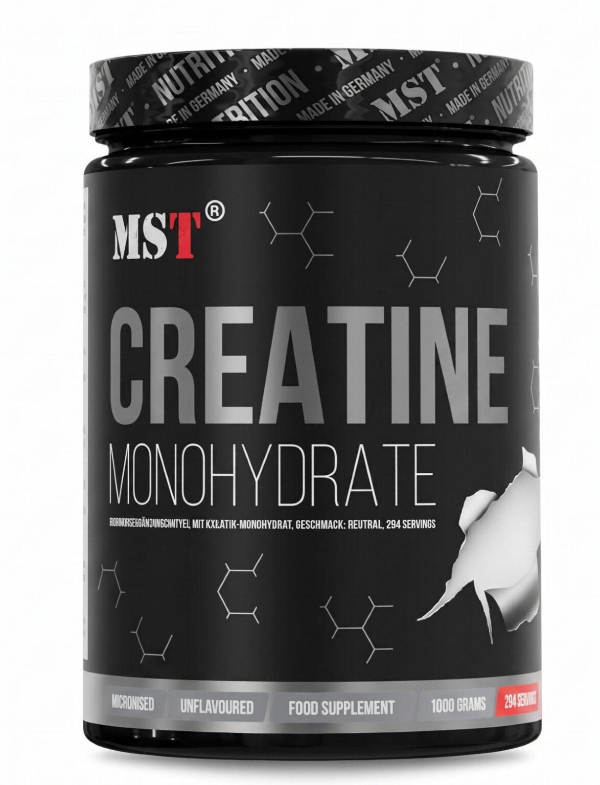 Creatine Monohydrate – Mikronizuoti kreatino milteliai | MST | 1000 g | Klinikinio lygio ilgaamžiškumo protokolas, Kreatinas ir SPORTAS papildas.
