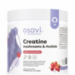 Creatine, Mushrooms & Rhodiola Cherry & Strawberry – Kompleksiniai kreatino ir adaptogenų milteliai | Osavi | 300 g