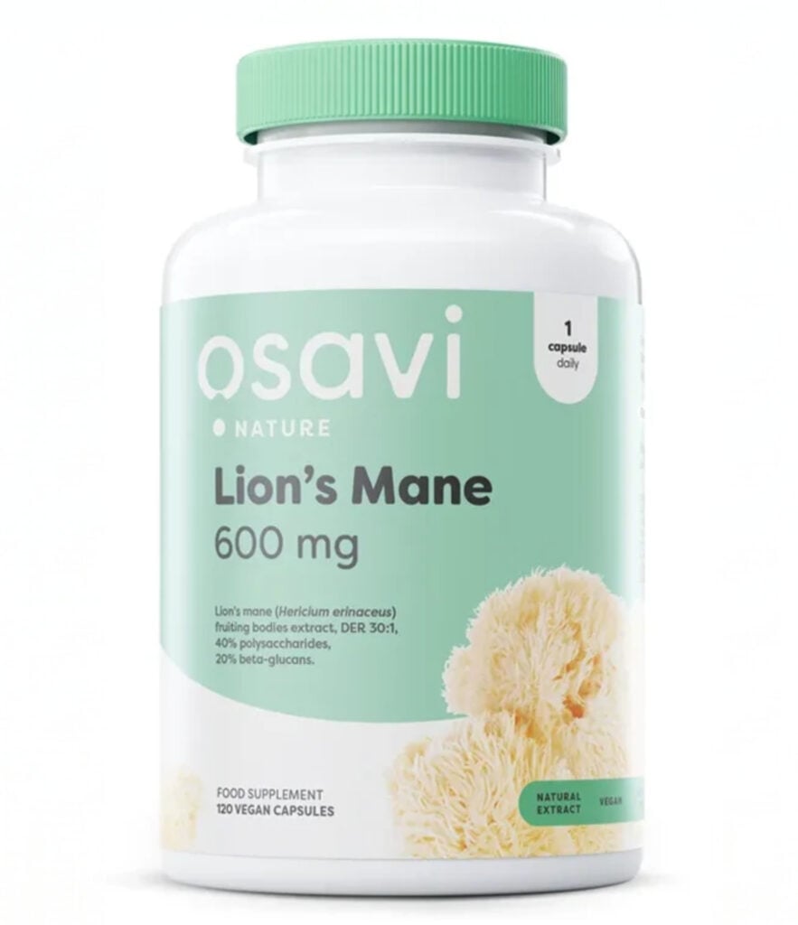 Osavi Lion’s Mane 600 mg 120 kapsulių – maisto papildas.