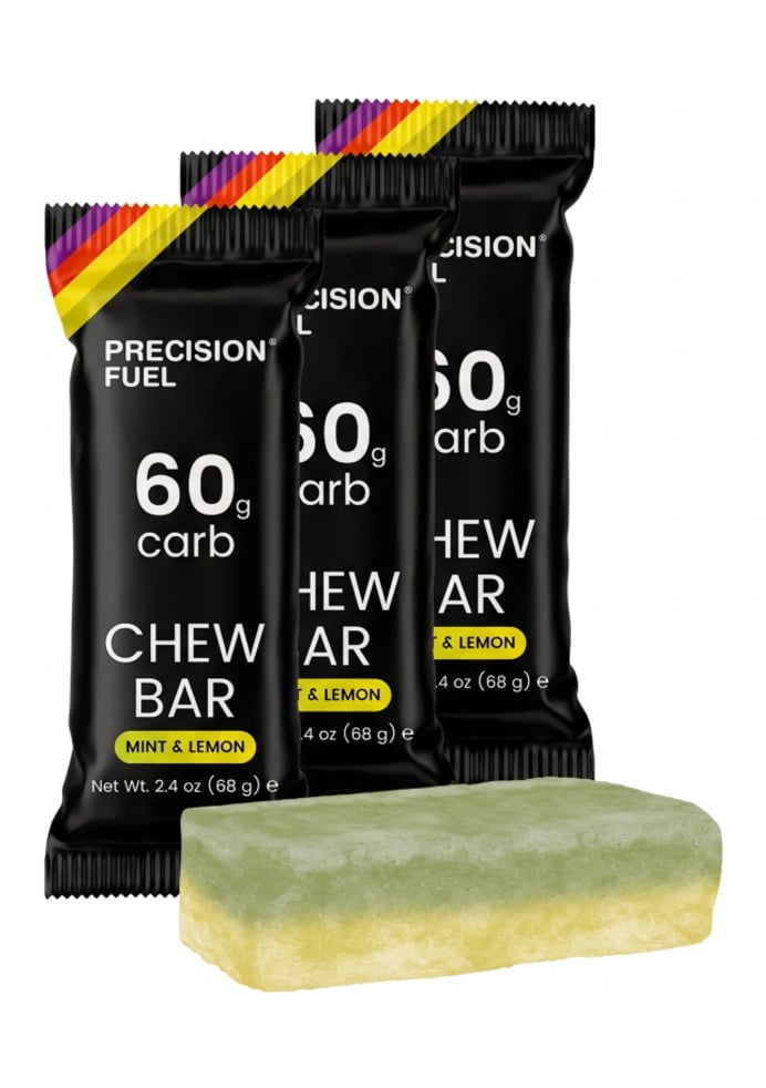 Precision Hydration PF 60 Chew Bar angliavandenių batonėlis sportininkams ir aktyviam gyvenimo būdui.