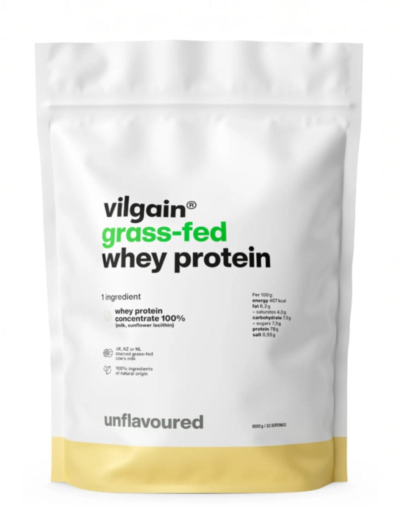 Vilgain Grass-Fed Whey Protein maisto papildas sportininkams ir aktyviam gyvenimo būdui.